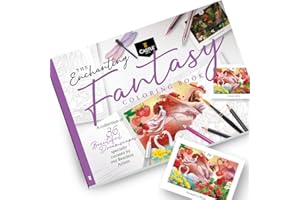 CASTLE ART SUPPLIES Castle Arts Fantasy Livre de coloriage | 36 paysages de rêve fantastiques sélectionnés par des artistes internes pour vous détendre | avec guide de référence des couleurs | Papier de qualité artiste