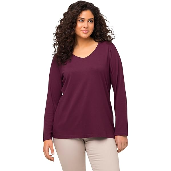 Ulla Popken Basic shirt blouse voor dames, dimbaar, blauwzwart., 50-52 : Ulla Popken