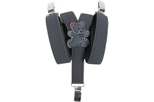 Olata Bretelle per Bambini a Forma di Y, Elastiche, Design con Orsetto (0-2 Anni), 2 cm