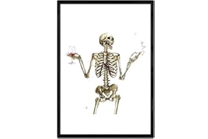 Tablica Nacnic Szkielet chłopiec pijący wino. Plakaty z obrazami czaszek. Format A3 bez ramki.