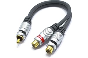 Trójnik RCA Rozdzielacz Wtyk RCA na 2x Gniazdo RCA VITALCO Adapter Audio Cinch Kabel 15cm