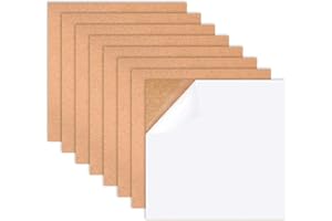 DECORDWELL Lot de 8 Auto-Adhésif Carrés en Liège, Tableau en Liège Autocollant, Plaques en Liège de 1 mm, Tableau Liege Mural pour L'artisanat Cartes, Décoration Murale et Dessous(30 * 30 * 0,1CM)