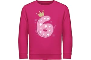 Shirtracer - Sweatshirt Kinder Pullover für Jungen Mädchen - 6. Geburtstag - Sechster Mädchen Krone Sterne