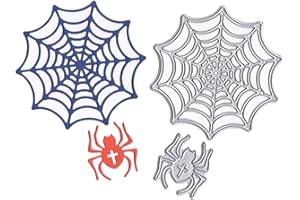 BENOON Fustelle per scrapbooking, fai da te, per Halloween, ragnatela, scrapbooking, biglietti, goffratura, colore argento