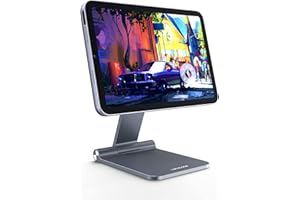 LULULOOK Soporte magnético Plegable de para iPad Mini 7 6 (8.3 Pulgadas), Soporte de Tableta de Escritorio Ajustable, Soporte Flotante de Aluminio rotable para Apple iPad Mini 7 6 (Gris)