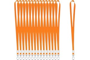XHDA 50PCS Orange Lanyards for Neck, Lanyards for ID Badge, Lanyard with Metal Swivel Hook for ID Card Badge Holder