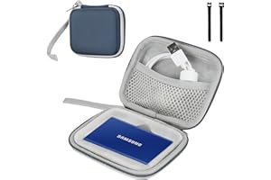 ProCase Estuche de Viaje para SSD Externo T7 Touch / T7 Portable SSD, Caja Compatcta Antigolpes para Disco Duro Sólido Externo Samsung T7 500G 1TB 2T -Azul Marino