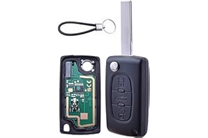 ANGOFIZ Clé Vierge ID46 Electronique à Programmer 3 Boutons Coffre CE0536 Lame HU83 Compatible avec Peugeot 207 207SW 208 307 307SW 308 407 408 Partner Expert Citroen C2 C3 C4 C5 C6 C8 Berlingo Jumpy