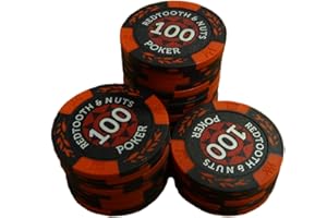 AMZTIME Redtooth & Nuts Poker 100 Value Numbered Chip Roll
