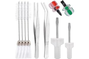 Erthree 10Pcs Sewing Machine Cleaning Kit Includes Tweezers Double Headed Lint Brush Screwdriver for Repair Machine Sewing Tools(White)
