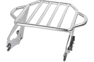 SWESGI Porte-bagages amovible à 2 niveaux compatible avec Harley Davidson Touring Road King Street Electra Glide 2009-2024 Chrome