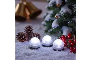 Afoosoo 12pcs Christmas Candles Lights Battery Operated Waterproof Halloween LED Pumpkin Tea Light Submersible Decorative Lights for Wedding Centerpiece Party (White Color)