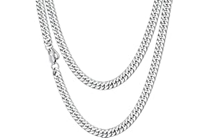 CHAINSHOUSE ChiainsHouse Collana Uomo Catena Spessa Acciaio Collana Cubana Solida Levigatura Liscia Argento 18K Oro Nero Larghezza 5/7/10/13.5 MM Lunghezza 46-76 CM Impermeabile e Anallergico