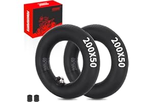 RUTU 200X50 Inner Tubes - 8 X 2" Electric Scooter Tire Tube, Compatible with Razor Crazy Cart, E100, E150, E200, Dune Buggy, Power Core E100, Crazy Cart, ePunk, eSpark - 2-Pack