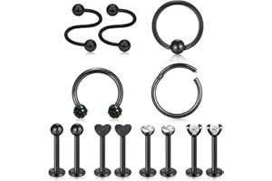 Mayhoop Piercing Tragus Helix Cartilago Oreja Acero Quirurgico 16G con ópalo Aros Herradura Piercing Joyería