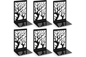 Anhow 3 Paires Serre Livre, Cale Livre en Métal Rangement Livre Bloc Livre pour Étagère Presse Livre pour la Maison, Bureau, Écoles - Noir