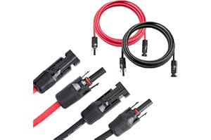 YKUKIZEE 5 M Solar Panel Extension Cable 6 mm², Solar Panel Power Cable, Solar Panels Cable with Female And Male Connectors for Solar Panels Photovoltaic Solar Power Station(5 m Red+5 m Black)