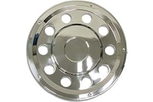 Trupa Lot de 2 enjoliveurs plats 22,5" en acier inoxydable V2A pour essieu arrière de camion, remorque, camping-car.