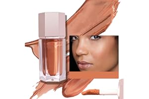 WEIXINBUY Liquid Highlighter Makeup Long Lasting Shimmer, Liquid Luminizer Brightening Moisturizing Waterproof, Smooth Highlighter Stick Easy to Apply with Cushion Applicator Natural Glow For Face Body (8#)