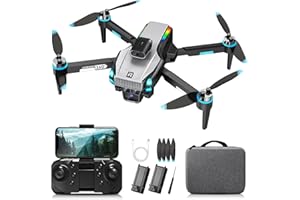 INFAEBO Drone con Fotocamera 4K, Motore Brushless, Evitamento Ostacoli, WiFi, Trasmissione 5G, One Touch On/Off, Hovering Optical Flow, 360°Flip, Pieghevole, 2*20min Batterie, Regalo per Bambini, NeroArgento