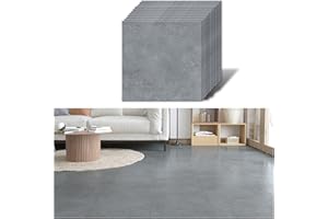 VEELIKE Adesivi per Piastrelle Effetto Cemento Pavimento Bagno Mattonelle Adesive Cucina PVC Adesivo Pavimento Rivestimento Industrial Stickers Bagno Impermeabile Soggiorno 1.5mm 30cm x 30cm 12 Pezzi