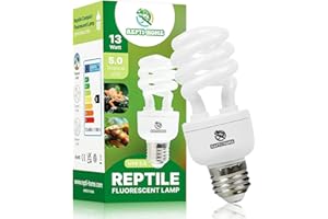 REPTI HOME Lampe UVA UVB pour Reptiles 13W 5.0, Terrarium Lampe Fluorescente Compacte pour Tortues, Ampoule UVB pour Tortues, Caméléons，Dragon Barbu