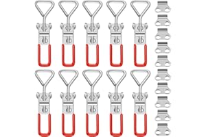 JOGNEE 10 Stück Spannverschluss, Kistenverschluss Spannverschluss, Hebel Verschluss Hebel Kistenverschluss Eckbefestigung Sicherheitsschnalle Türriegel für Kisten Schrank Schublade Tür Fenster 100 kg