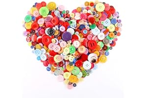 DDSHUN Buttons for Craft 1000pcs Mixed Assorted Colorful Buttons Resin Round Crafting Button for Crafts DIY Knitting Sewing Painting Handmade Ornament Doll Decoration