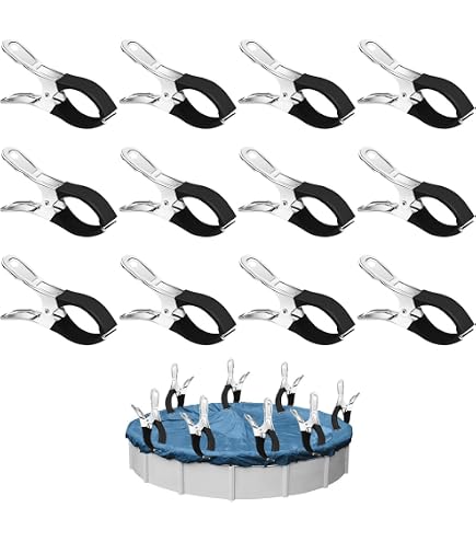 DAZZLEEX 6 Clip Fissatelo Per Copertura Piscina, Kit Antivento Per Telone Solare, Ganci In Plastica Resistenti E Facili Da Montare
