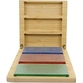 DMT Elmas bileme taşı, kutu i&ccedil;inde sert ahşap, 15,2 cm / 6 in&ccedil;, 3 tanecikli 3 bileme taşından oluşan set, W6EFC