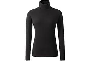 MUSTWEARIT Ladies Polo Roll Neck Tops Long Sleeve Turtle Neck Plain Jumpers for Women Top T Shirts UK Plus Size 8 to 26.