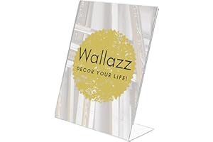 Wallazz Espositore in Plexiglass 15x21 con Supporto - Porta Menu Trasparente - Portafoto Da Tavolo Verticale - Espositore Pubblicitario - Cornice Verticale per Brochure, Depliant, Volantini