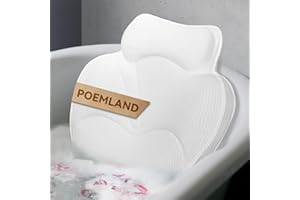 Poemland Bath Pillows for Tub – Bath Pillows for Tub – Soft Support Bathtub Pillow for Head and Neck, Luxury Bath Pillow for Soaking Tub, Quick Drying (white)