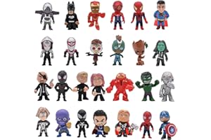 Hilloly Superhero Mini Action Figures Set,26 pcs Cake Toppers for Superhero Birthday Cake Decoration Cupcake Topper Decor Ornaments Avengers Party Supplies