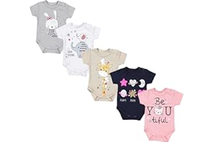 TupTam Unisex Baby Kurzarm Body mit Aufdruck Spruch 5er Pack