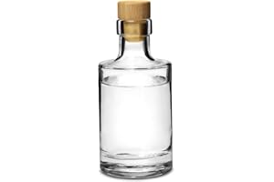 BAR@DRINKSTUFF Galileo Flint Glass Bottle with Cork 7oz / 200ml - Set of 4 - Glass Bottle for Home Made Sloe Gin