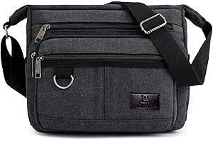 W&G TRAVELER Blokująca Rfid torba listonoszka Crossbody z uchwytami na butelki z wodą, 13-calowa torebka na ramię na laptopa, aktówka portmonetka z wbudowanym portfelem, wiele kieszeni