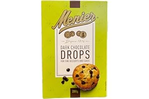 Menier Premium Dark Chocolate Drops, 200 g (Pack of 1) – Rich and Flavourful Ingredient, Perfect for Cookies and Cakes, Supporting Authentic Baking with Premium Quality
