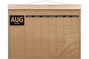 Calendar 2024-2026 - Wall Calendar from Aug 2024 to Jan 2026, 18 Monthly Calendar 29 x 21.5cm (A4 Size Approx.) Thick Kraft Paper Desk Calendar Planner for Home or Office - Norjews