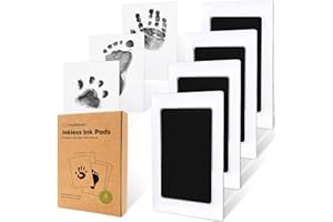 KEABABIES 4-Pack Inkless Hand and Footprint Kit - Ink Pad for Baby Hand and Footprints - Dog Paw Print Kit,Dog Nose Print Kit - Baby Footprint Kit, Clean Touch Baby Foot Printing Kit, Newborn Baby Handprint Kit