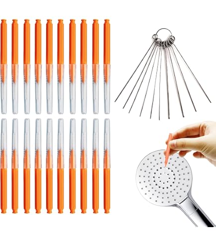 10 Brosses + 10 Aiguilles Pour Nettoyer Pommeau De Douche - Kit De Nettoyage Pour Petits Trous Et Buses - 7