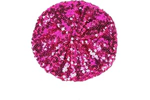 ILUFAM Women Sparkly Sequins Beret Hat Shining Beanie Cap for Dancing Party Night Fancy Dress