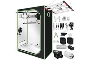 ‎OLLEWIELLAN Ollewiellan Growzelt Komplettset 120x60x180cm, 240W Faltbar LED Grow Lampe, Belüftungssystem mit Aktivkohlefilter, Indoor Pflanzenzelt