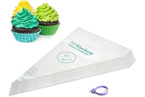 Wenburg 110 dużych worków do wyciskania – profesjonalne jednorazowe torebki do wyciskania – pieczenie, wykręcanie tortów z masy cukrowej