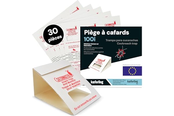 Catchmaster 100i Pièges à Cafards 30x – Premium Adhésifs – Piège Cafards et Blattes – sans Poison ni biocides – Solution Simple et Puissante Contre Blattes – Adhésif Naturel