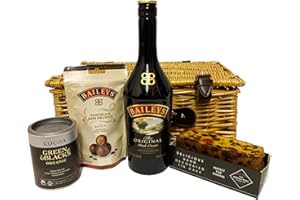 FINE FOOD STORE Baileys Indulgence Food Hamper - Gourmet Food Items presented in a Traditional Wicker Basket