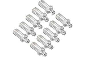 CoCud Edelstahl-Gerade-Schmiernippel | M10x1mm Metrisch | Hydraulischer Schmiernippel - (Anwendungen: Zum Ersetzen fehlender oder gebrochener Ölnippel), 10 Stück