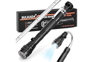 SULKADA LED Magnetic Telescoping Pick up Tool with LED Light, Flexible Neck,Gadgets Gifts for Men/Dad/Women