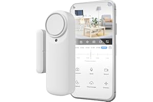 Nivian Alarma de Puerta Inteligente WiFi, Sensor Magnético para Puertas, Inalámbrico con App Móvil, Notificaciones en Tiempo Real, Botón Manual, Sirena 100dB (Unidad)