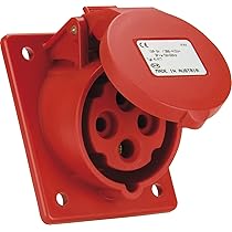 Industriestecker 32A 220V IP44 – 3-polig, Blau, Wasserdicht, Mit Steckdose